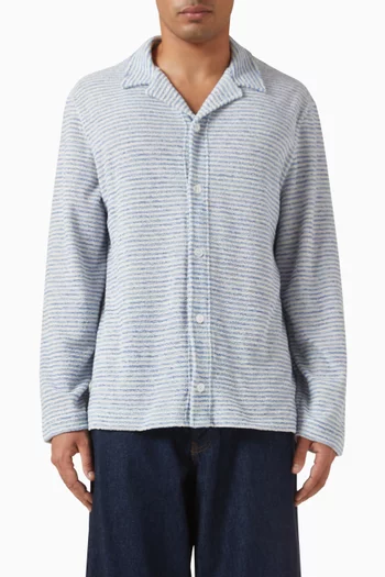 Kai Stripe Shirt in Cotton Terry