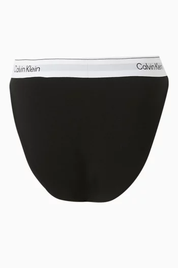 Icon Logo High-leg Bikini Briefs in Cotton