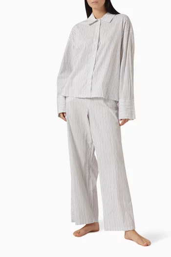 Stripe Pyjama Shirt in Cotton-poplin