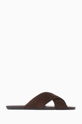 Criss-cross Sandals in Suede