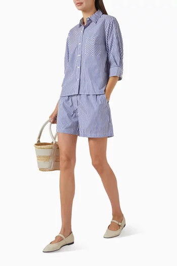 Emma Striped Shorts in Cotton-poplin