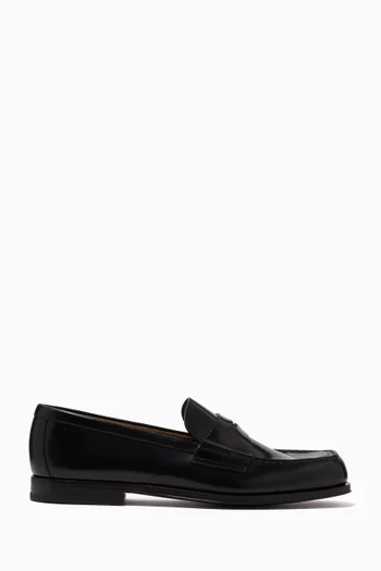 Moccasin Loafers in Brushed Leather