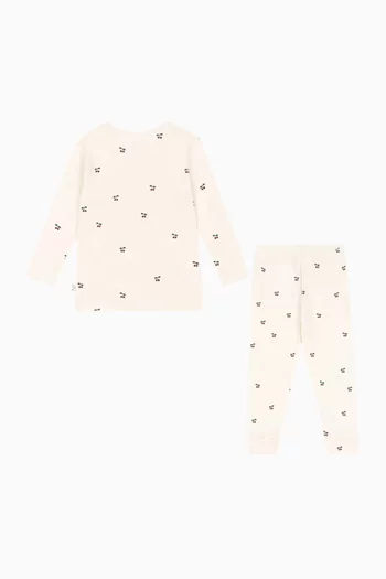 Cherry-print Pyjama Set in Organic Cotton