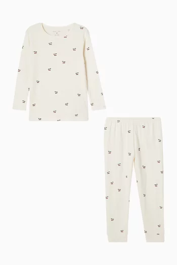Cherry-print Pyjama Set in Organic Cotton