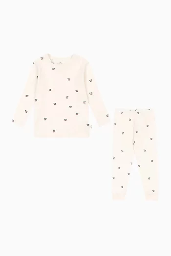 Cherry-print Pyjama Set in Organic Cotton