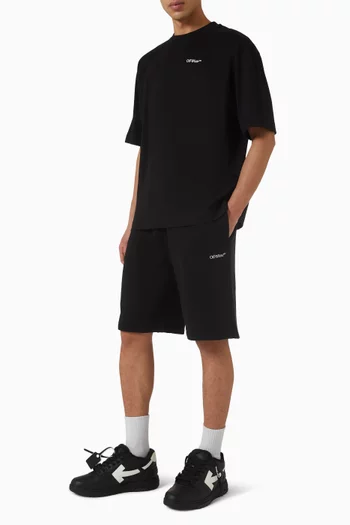 شورت رياضي سكيت بخطوط مائلة بخط يدوي قطن