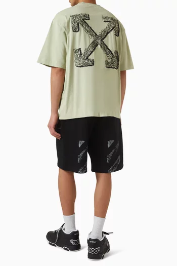 Scribble Arrow Skate Logo T-shirt in Cotton