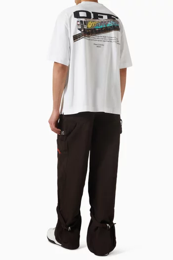 تي شيرت سكيت بشعار OFF‏ وطبعة قطار قطن