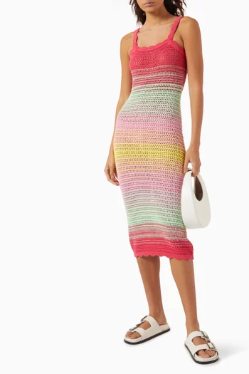 Reese Midi Dress in Crochet-knit