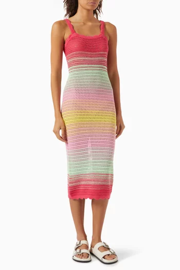 Reese Midi Dress in Crochet-knit