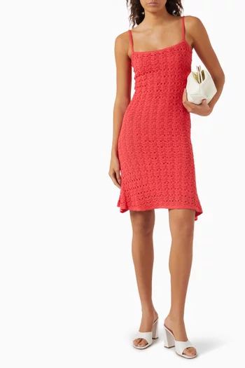 Peggy Midi Dress in Crochet-knit