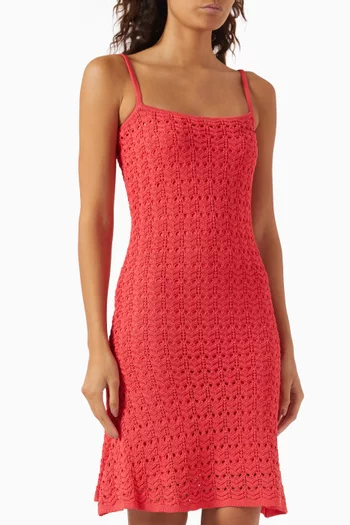 Peggy Midi Dress in Crochet-knit