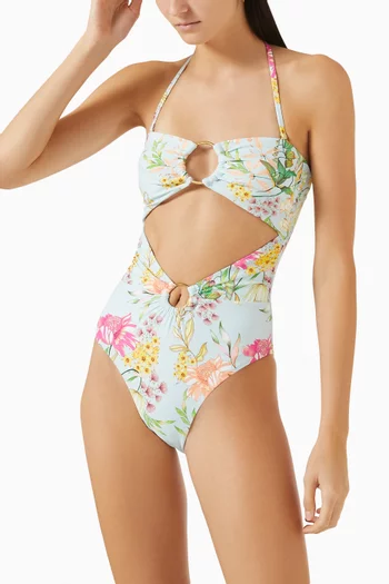 Floret Strapless One-piece Swimsuit