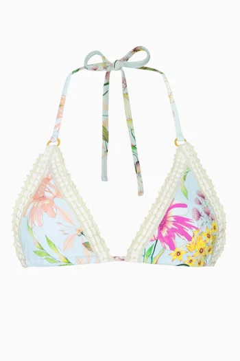 Floret Kyle Crochet-trim Triangle Bikini Top