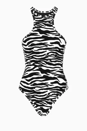 Zebra-print One-piece Swimsuit