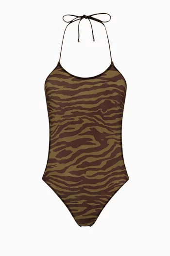 Zebra-print One-piece Swimsuit