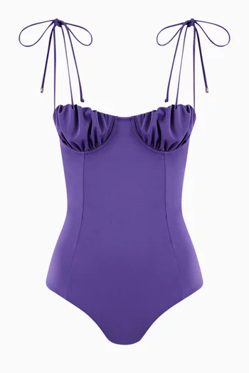 Gathered-bust One-piece Swimsuit