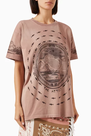 Faded Printed T-shirt in Cotton