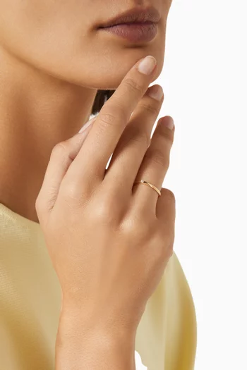 خاتم بتصميم سلسلة مرصع بماس ذهب أصفر عيار 18