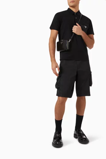 Slim-fit Polo Shirt in Cotton witb Re-Nylon details