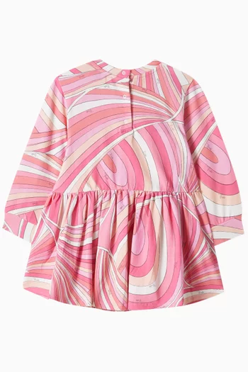 Abstract-print Dress in Cotton
