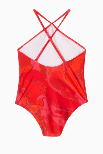 لباس سباحة قطعة واحدة بنقشة