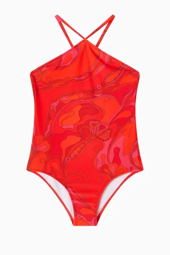 لباس سباحة قطعة واحدة بنقشة