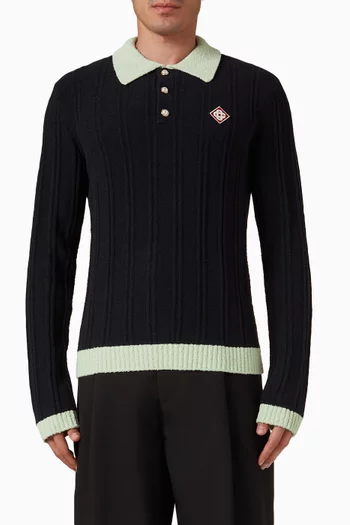 Boucle Polo T-shirt in Cotton-blend