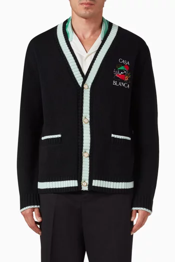 Casa Mountain Embroidered Cardigan in Knit