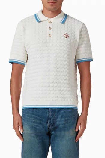 Boucle Polo Shirt in Cotton-blend