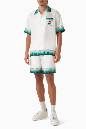 شورت مونتاج اوندولي حرير