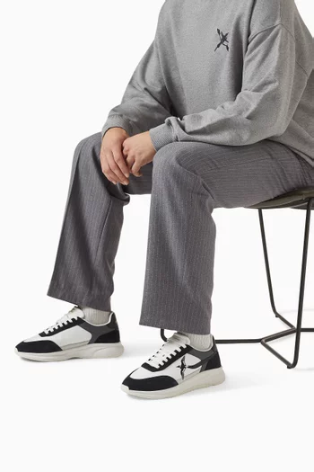 Genesis Neo Bee Bird Runner Sneakers in Leather & Canvas