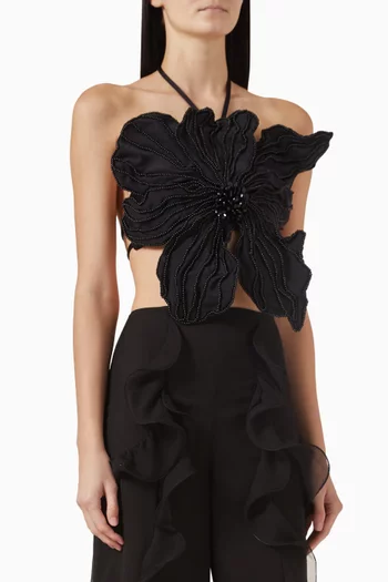 Hand-Beaded Flower Top