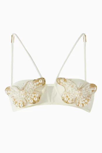 Embroidered-butterfly Top in Tulle