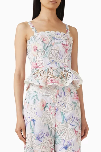 Amaryllis Embroidered Peplum Top