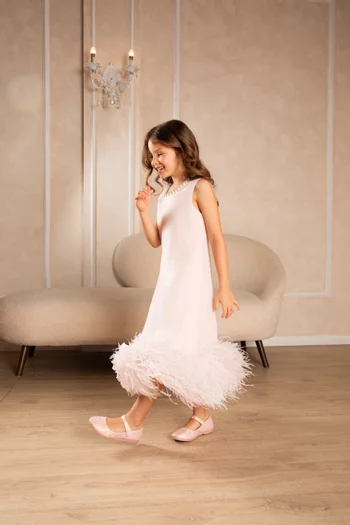 Feather-trimmed Dress