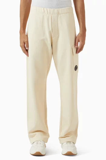 بنطال رياضي كارغو بحلية عدسة صوف بارز بحياكة مائلة