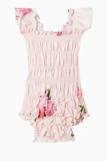 Honeycomb Peony Romper