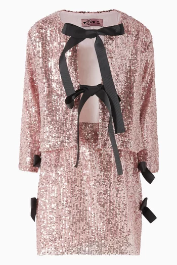 Bow Sequin-embellished Skirt