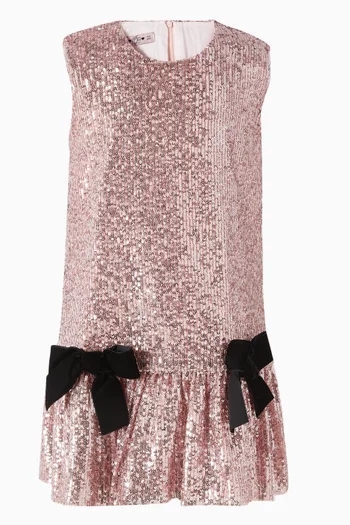 Bows Sequin-embellished Dress