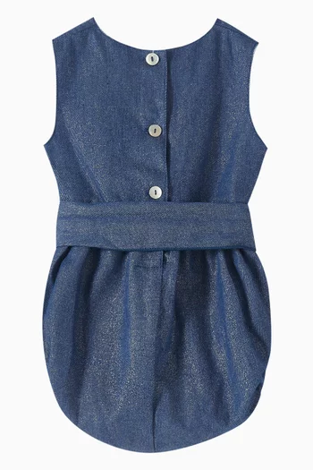Bow Romper in Denim