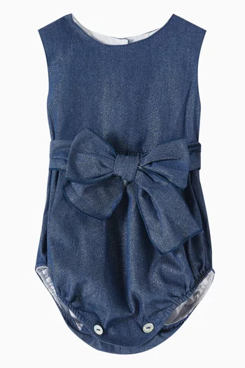 Bow Romper in Denim