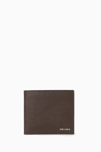 Logo Wallet in Saffiano Leather
