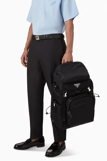 Backpack in Re-Nylon & Saffiano Leather