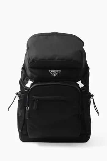 Backpack in Re-Nylon & Saffiano Leather
