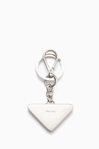 Keychain in Saffiano Leather & Metal