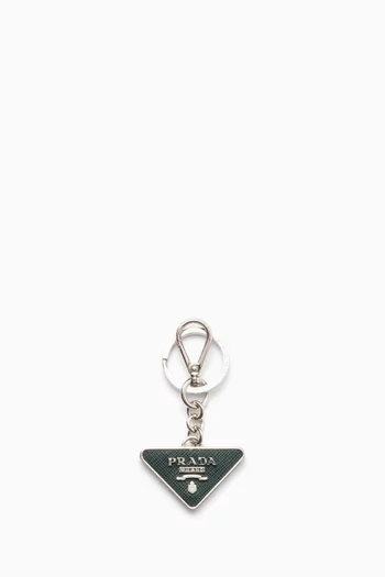 Keychain in Saffiano Leather & Metal
