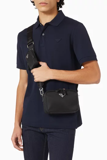 Brique Crossbody Bag in Re-Nylon & Leather