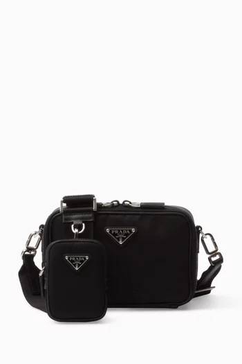 Brique Crossbody Bag in Re-Nylon & Leather