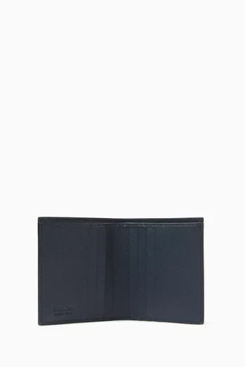 Logo Card Holder in Saffiano Leather